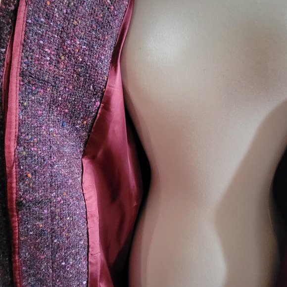 1980s C.A.P.R.I. Purple Bouclé Tweed Wool Coat XS/S-M - Picture 9 of 10
